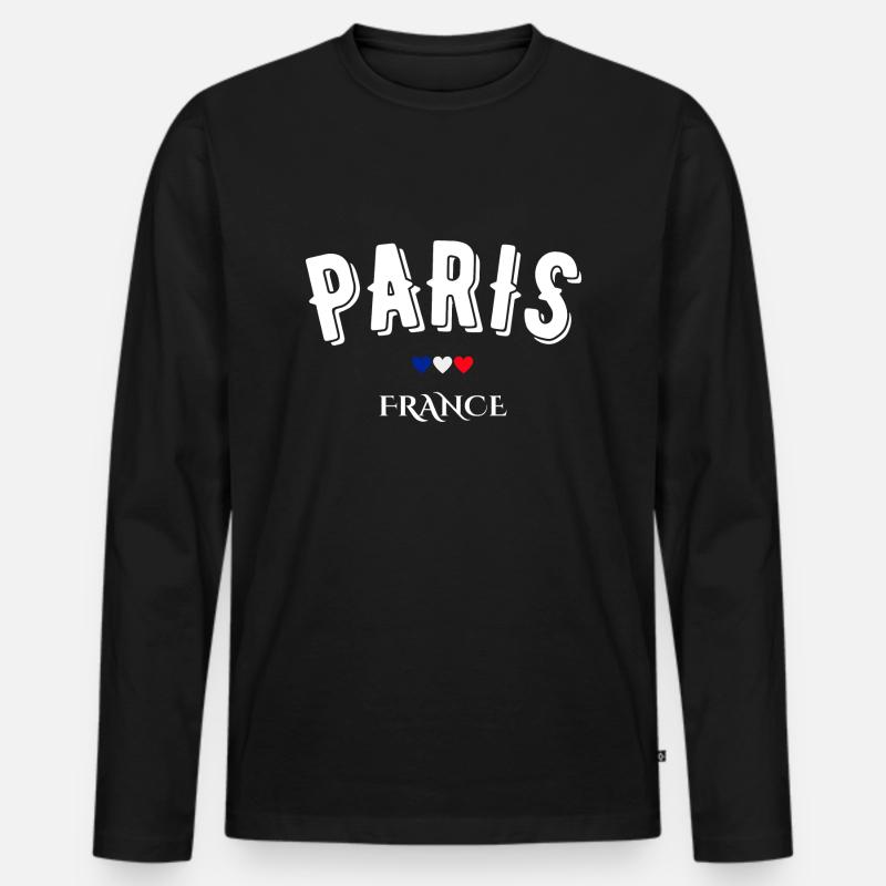 Paris Frankreich - Männer Premium Bio Langarmshirt - Schwarz