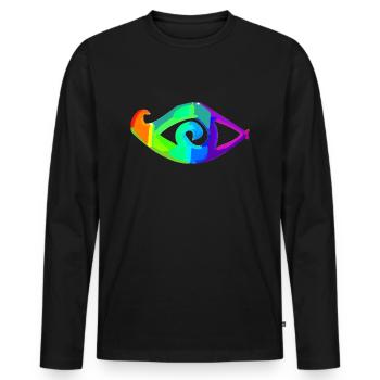 | des yeux Symbole | Œil qui voit tout| Égyptien - T-shirt manches longues Premium bio Homme - noir - Devant - Nico (187cm)