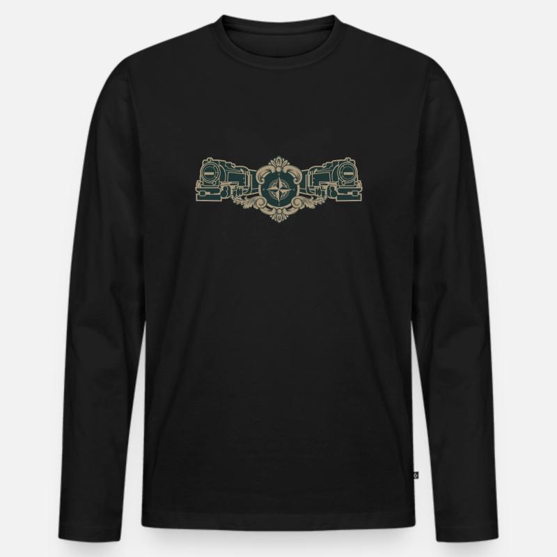 vinted retro railway logo - Männer Premium Bio Langarmshirt - Schwarz
