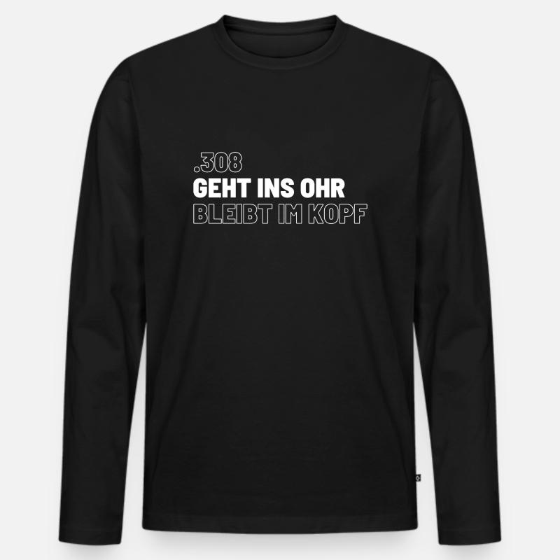308 - Männer Premium Bio Langarmshirt - Schwarz