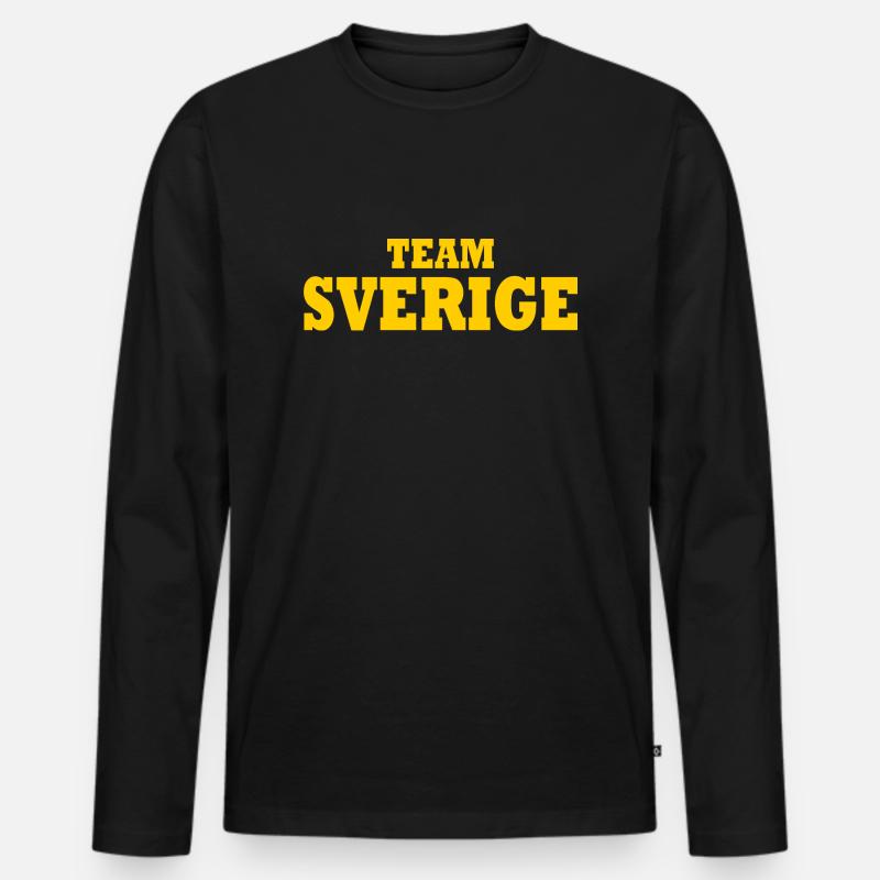 Team sverige - Männer Premium Bio Langarmshirt - Schwarz