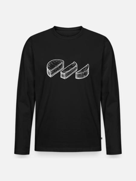 Camembert Cheese - T-shirt manches longues Premium bio Homme - noir