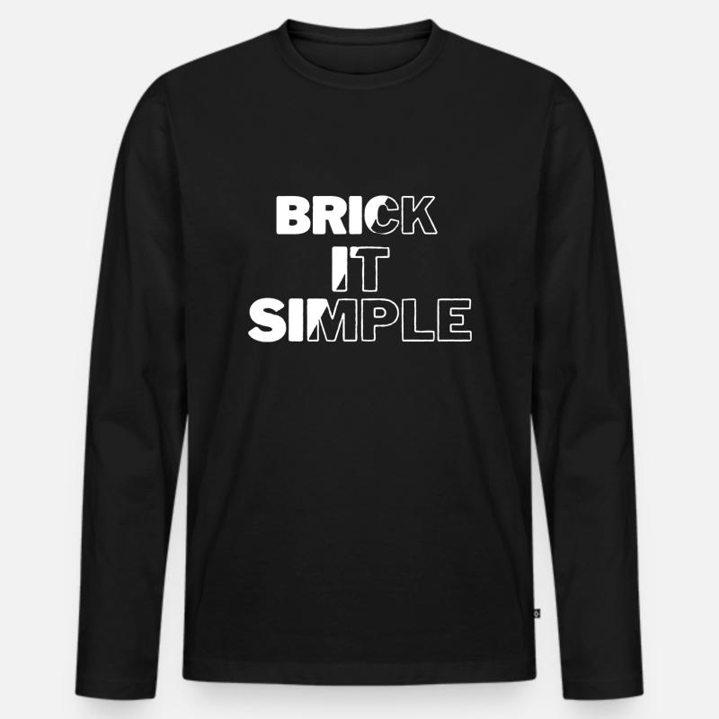 Brick it Simple - Männer Premium Bio Langarmshirt - Schwarz