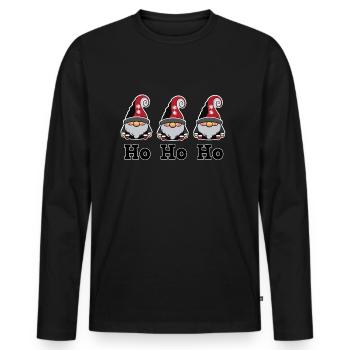 Wichtel_HoHoHo - Männer Premium Bio Langarmshirt - Schwarz - Vorne - Nico (187cm)