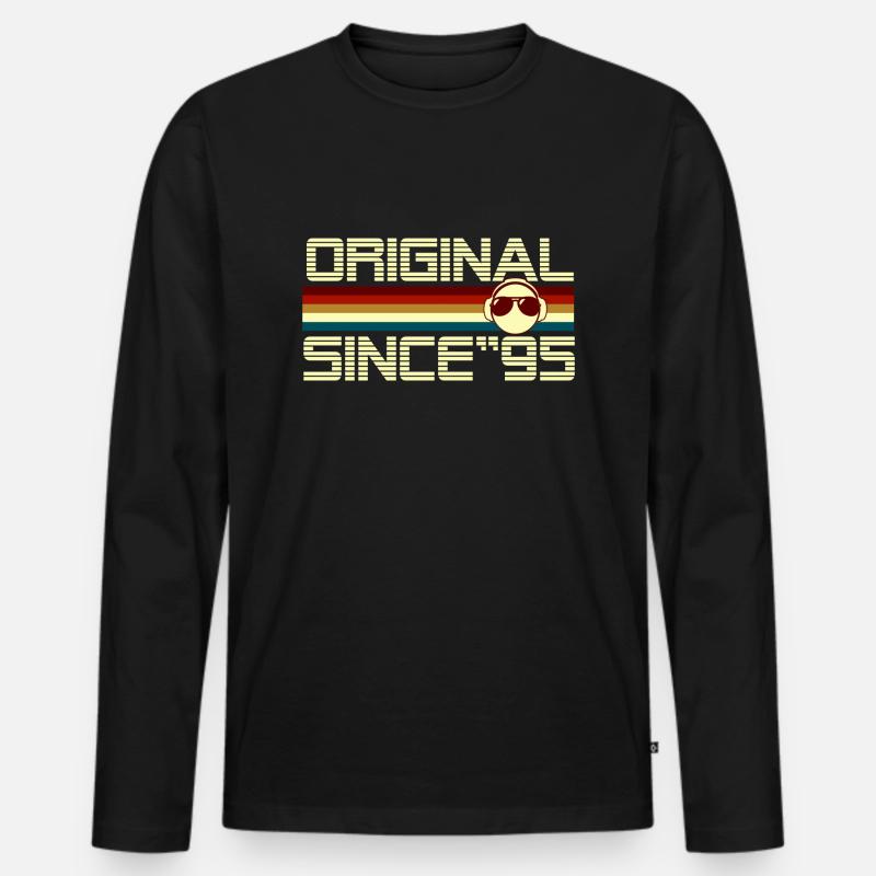 Seit 95 - Männer Premium Bio Langarmshirt - Schwarz