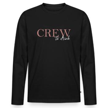Crew to drink - Men's Premium Organic Long Sleeve Shirt - black - Front - Nico (187cm)