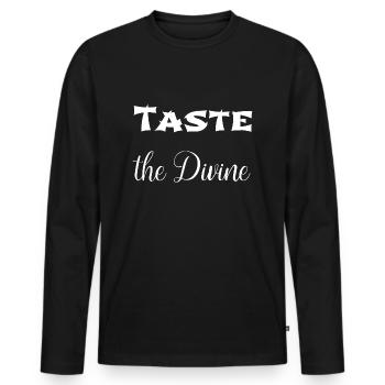 delightful dining joke birthday present idea happy - Men's Premium Organic Long Sleeve Shirt - black - Front - Nico (187cm)