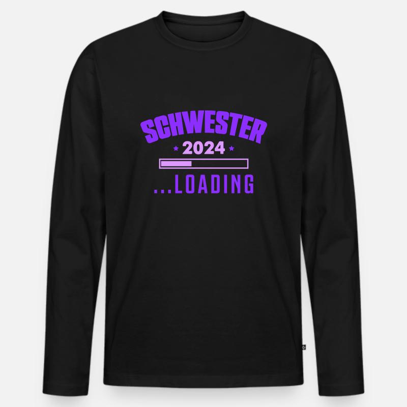 schwester 2024 - Männer Premium Bio Langarmshirt - Schwarz