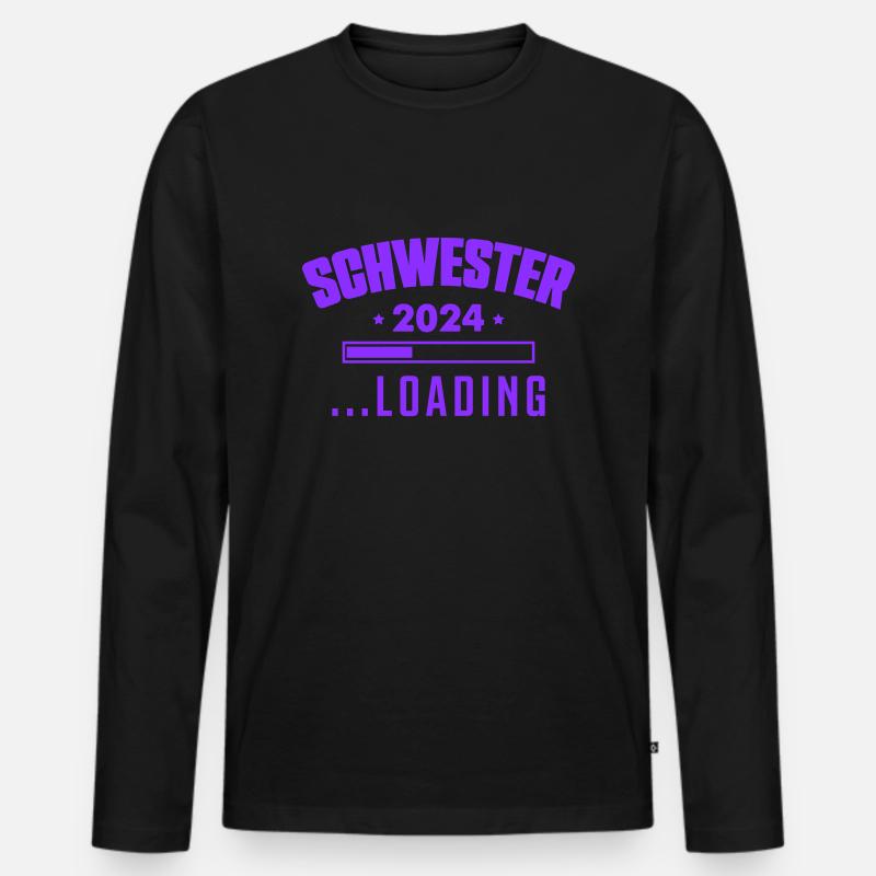 schwester 2024 - Männer Premium Bio Langarmshirt - Schwarz