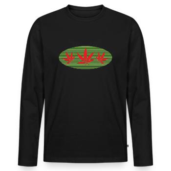 Let it grow Hanfblatt Hanf Marihuana Cannabis - Männer Premium Bio Langarmshirt - Schwarz - Vorne - Nico (187cm)