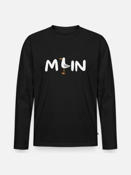 LUNE avec Seagull - T-shirt manches longues Premium bio Homme - noir