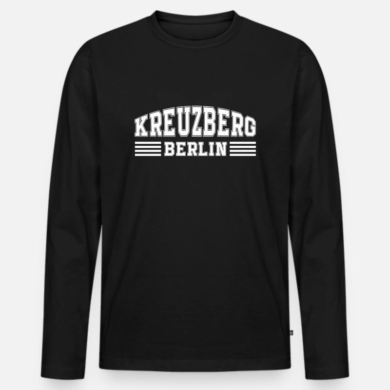 berlin kreuzberg - Männer Premium Bio Langarmshirt - Schwarz