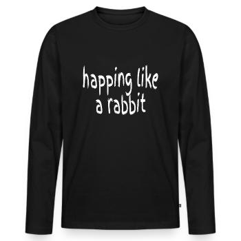 Hoppeln wie ein hase - Männer Premium Bio Langarmshirt - Schwarz - Vorne - Nico (187cm)