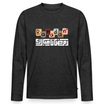 Ramadan Mubarak - Men's Premium Organic Long Sleeve Shirt - heather anthracite - Front - Nico (187cm)