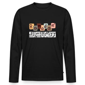 Ramadan Mubarak - Männer Premium Bio Langarmshirt - Schwarz - Vorne - Nico (187cm)