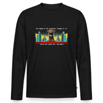 JodaCat - Männer Premium Bio Langarmshirt - Schwarz - Vorne - Nico (187cm)