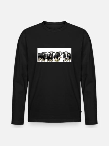 cows - Men's Premium Organic Long Sleeve Shirt - black