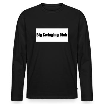 Big Swinging Dick Box Logo - Men's Premium Organic Long Sleeve Shirt - black - Front - Nico (187cm)