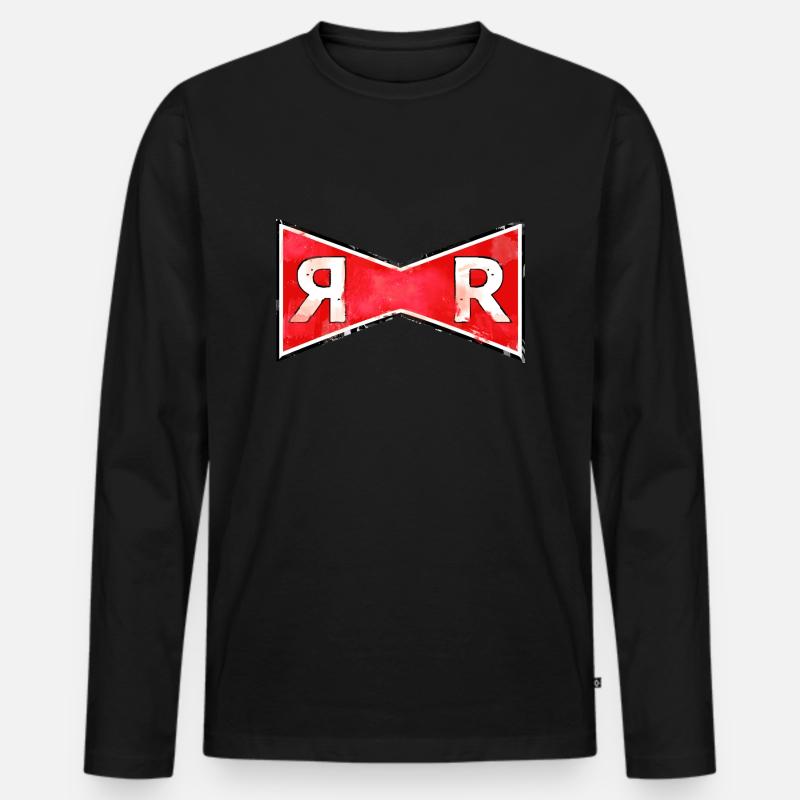 Rote-Schleife Armee - Männer Premium Bio Langarmshirt - Schwarz