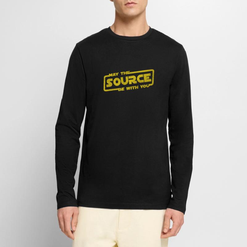 May The Source Be With You | Programmierer Coder Männer Premium Bio Langarmshirt