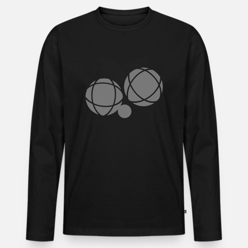 Petanque kugel cochonnet - Männer Premium Bio Langarmshirt - Schwarz