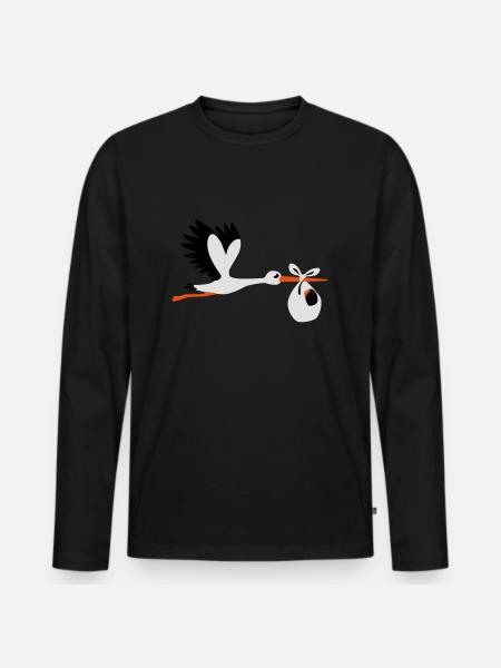 Stork - Men's Premium Organic Long Sleeve Shirt - black