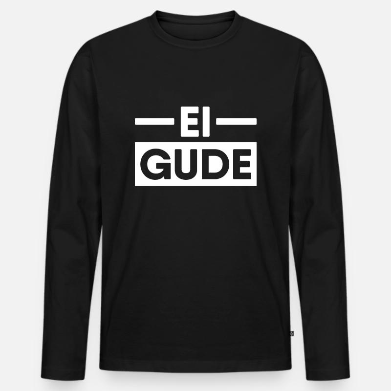 Ei Gude - Männer Premium Bio Langarmshirt - Schwarz