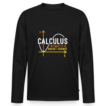 Le calcul est la science de fusée - T-shirt manches longues Premium bio Homme - noir - Devant - Nico (187cm)