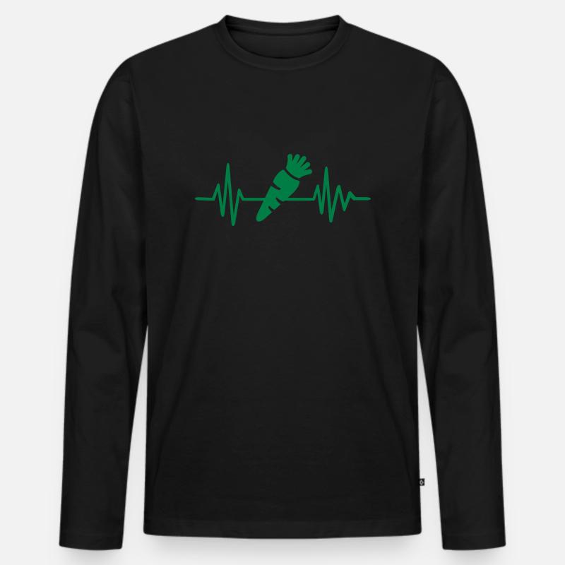 Vegetarier - Männer Premium Bio Langarmshirt - Schwarz