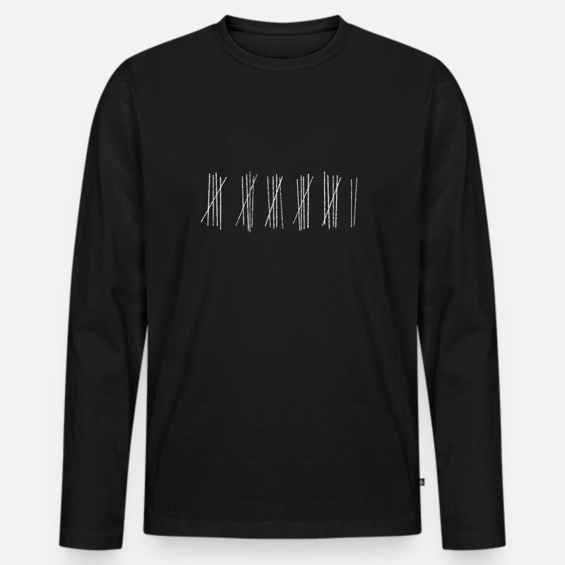 Blackboard Tally Marks - Männer Premium Bio Langarmshirt - Schwarz