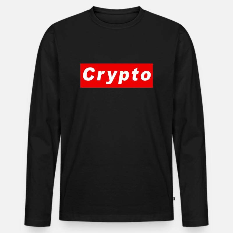 Crypto-Logo - Männer Premium Bio Langarmshirt - Schwarz