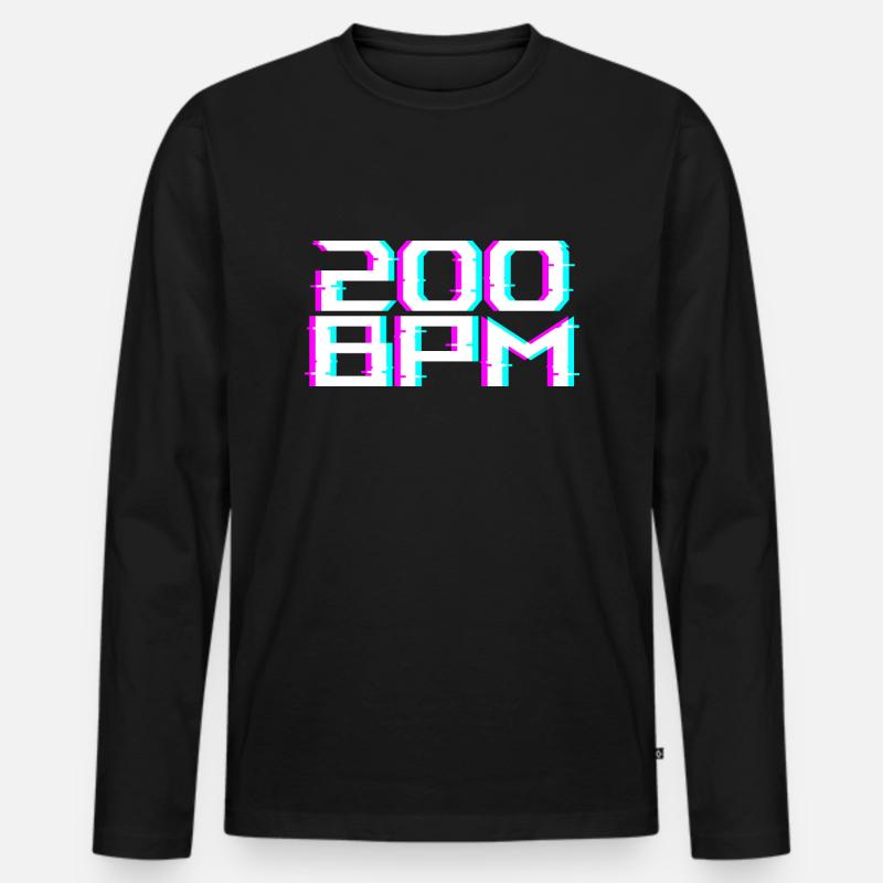 Uptempo 200BPM - Männer Premium Bio Langarmshirt - Schwarz