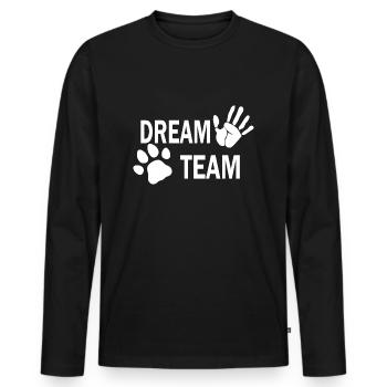 Chien chien - T-shirt manches longues Premium bio Homme - noir - Devant - Nico (187cm)