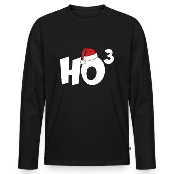 HO HO HO HOCH 3 CHRISTMAS CHRISTMAS SHIRT - Men's Premium Organic Long Sleeve Shirt - black - Front - Nico (187cm)