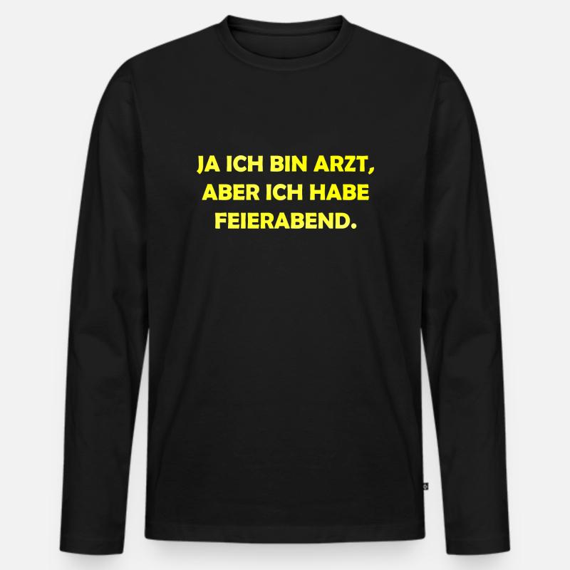 ich bin Arzt im Feierabend - Männer Premium Bio Langarmshirt - Schwarz