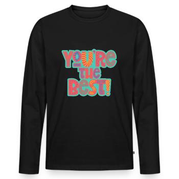 You're the best design motivation to feel good - Men's Premium Organic Long Sleeve Shirt - black - Front - Nico (187cm)