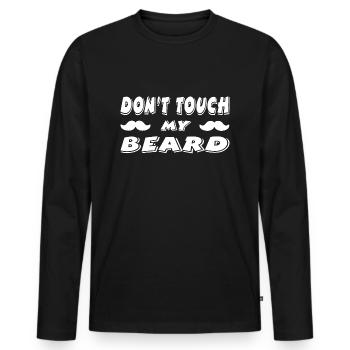barbe - T-shirt manches longues Premium bio Homme - noir - Devant - Nico (187cm)