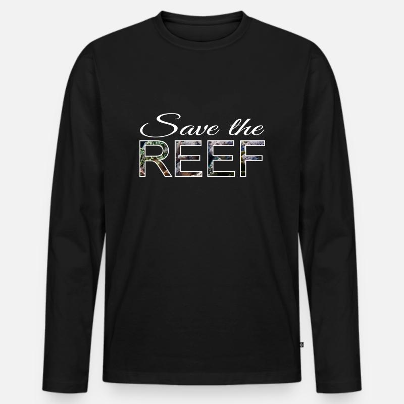 Save the reef - Männer Premium Bio Langarmshirt - Schwarz