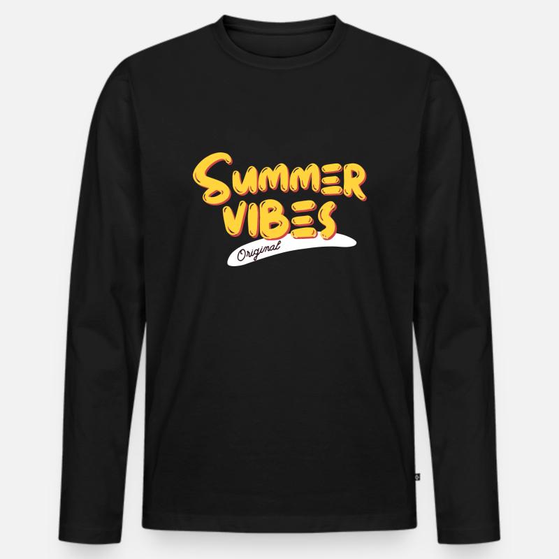 Summer Vibes Original - Männer Premium Bio Langarmshirt - Schwarz