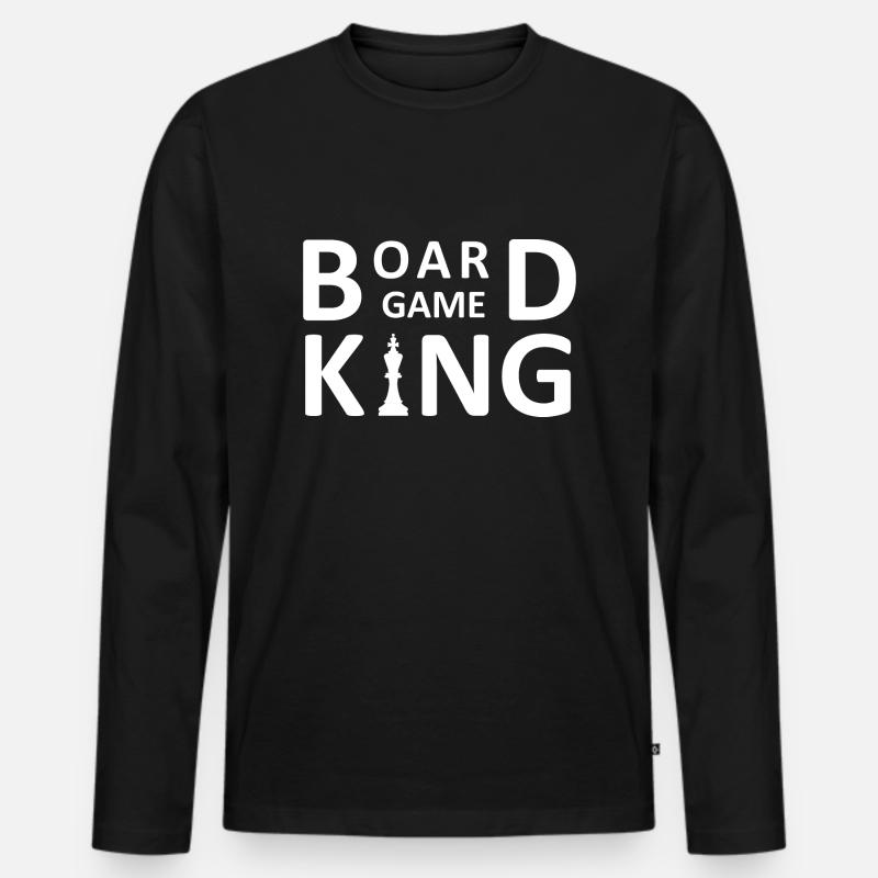 boardgame chess backgammon game night - Männer Premium Bio Langarmshirt - Schwarz