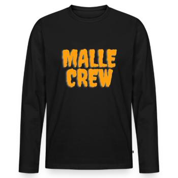 Malle Crew - Männer Premium Bio Langarmshirt - Schwarz - Vorne - Nico (187cm)