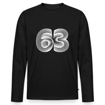 1963 - Men's Premium Organic Long Sleeve Shirt - black - Front - Nico (187cm)
