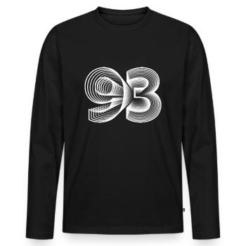 1993 - Männer Premium Bio Langarmshirt - Schwarz - Vorne - Nico (187cm)