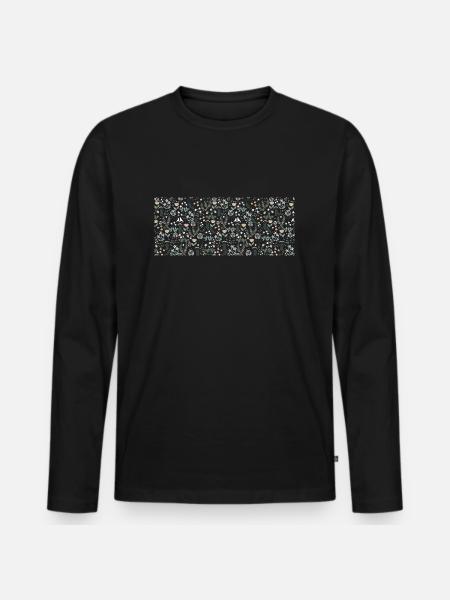 Florales Blumenmotiv - Männer Premium Bio Langarmshirt - Schwarz