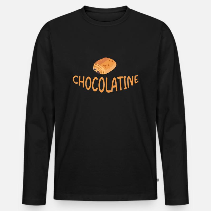 Schokolade - Männer Premium Bio Langarmshirt - Schwarz