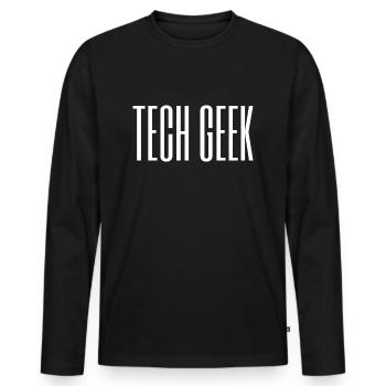 TECH GEEK / NERD - T-shirt manches longues Premium bio Homme - noir - Devant - Nico (187cm)
