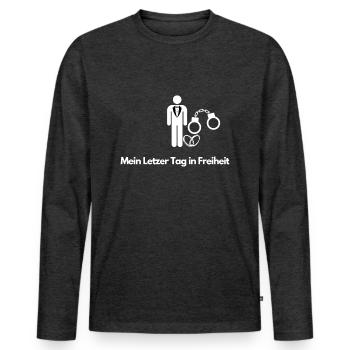 Junggesellen Abend - Männer Premium Bio Langarmshirt - Anthrazit meliert - Vorne - Nico (187cm)