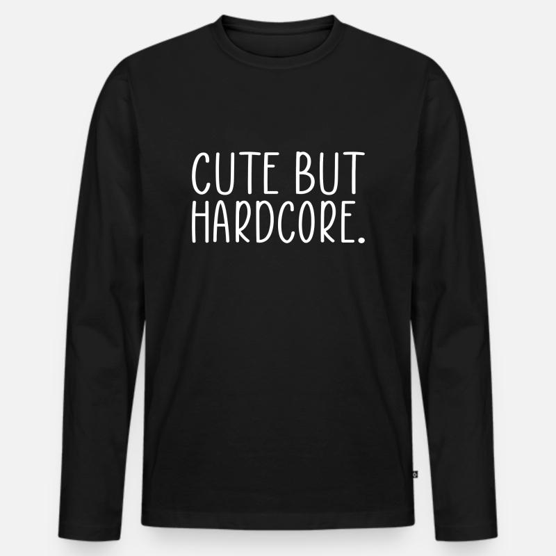 Techno Hardstyle Sprüche - Männer Premium Bio Langarmshirt - Schwarz