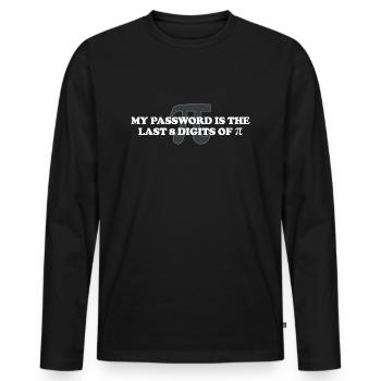 Mon mot de passe est les 8 derniers chiffres de Pi Pi Day Math - T-shirt manches longues Premium bio Homme - noir - Devant - Nico (187cm)