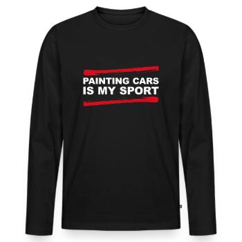 Peindre des voitures est mon sport - cadeau de laque automobile - T-shirt manches longues Premium bio Homme - noir - Devant - Nico (187cm)